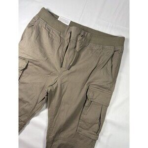 H&M Men’s Skinny Fit Cargo Pants Stretch Jogger Khaki Taupe Size L Large NWT